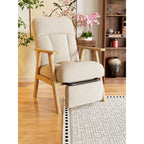 Cream Chenille Pregnancy Office Chair With Adjustable Recline and Ottoman