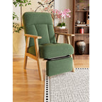Cream Chenille Pregnancy Office Chair With Adjustable Recline and Ottoman