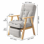 Cream Chenille Pregnancy Office Chair With Adjustable Recline and Ottoman Dimensions