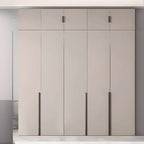 Cream Minimalist Wood Wardrobe Armoire With Soft-Close Storage