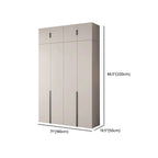 Cream Minimalist Wood Wardrobe Armoire With Soft-Close Storage