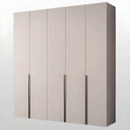 Cream Minimalist Wood Wardrobe Armoire With Soft-Close Storage