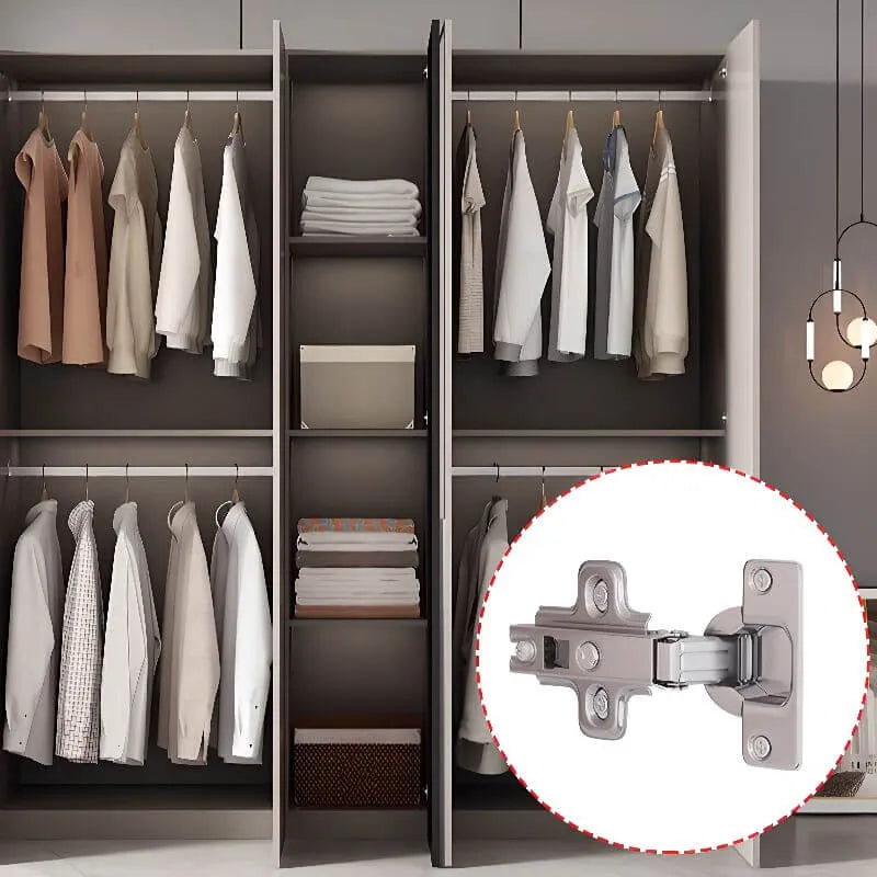 Cream Minimalist Wood Wardrobe Armoire With Soft-Close Storage