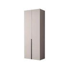 Cream Minimalist Wood Wardrobe Armoire With Soft-Close Storage