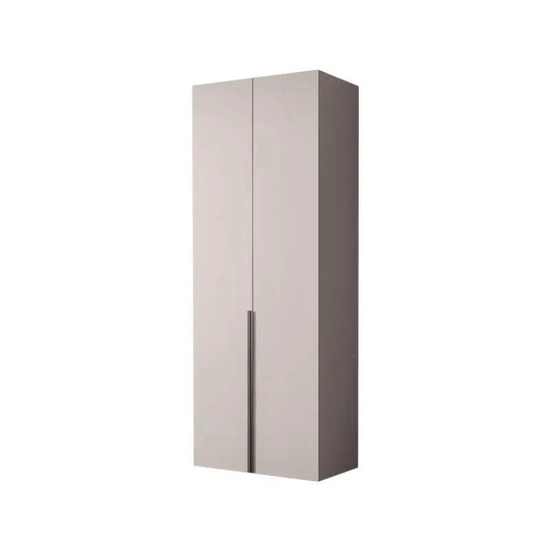 Cream Minimalist Wood Wardrobe Armoire With Soft-Close Storage