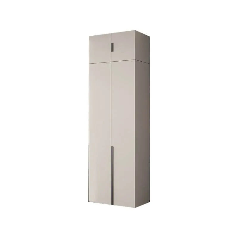 Cream Minimalist Wood Wardrobe Armoire With Soft-Close Storage