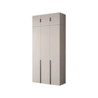 Cream Minimalist Wood Wardrobe Armoire With Soft-Close Storage