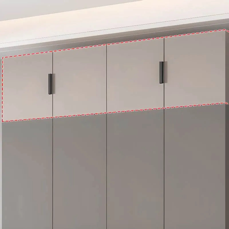 Cream Minimalist Wood Wardrobe Armoire With Soft-Close Storage