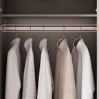 Cream Minimalist Wood Wardrobe Armoire With Soft-Close Storage