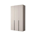 Cream Minimalist Wood Wardrobe Armoire With Soft-Close Storage