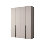 Cream Minimalist Wood Wardrobe Armoire With Soft-Close Storage