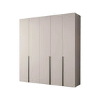 Cream Minimalist Wood Wardrobe Armoire With Soft-Close Storage