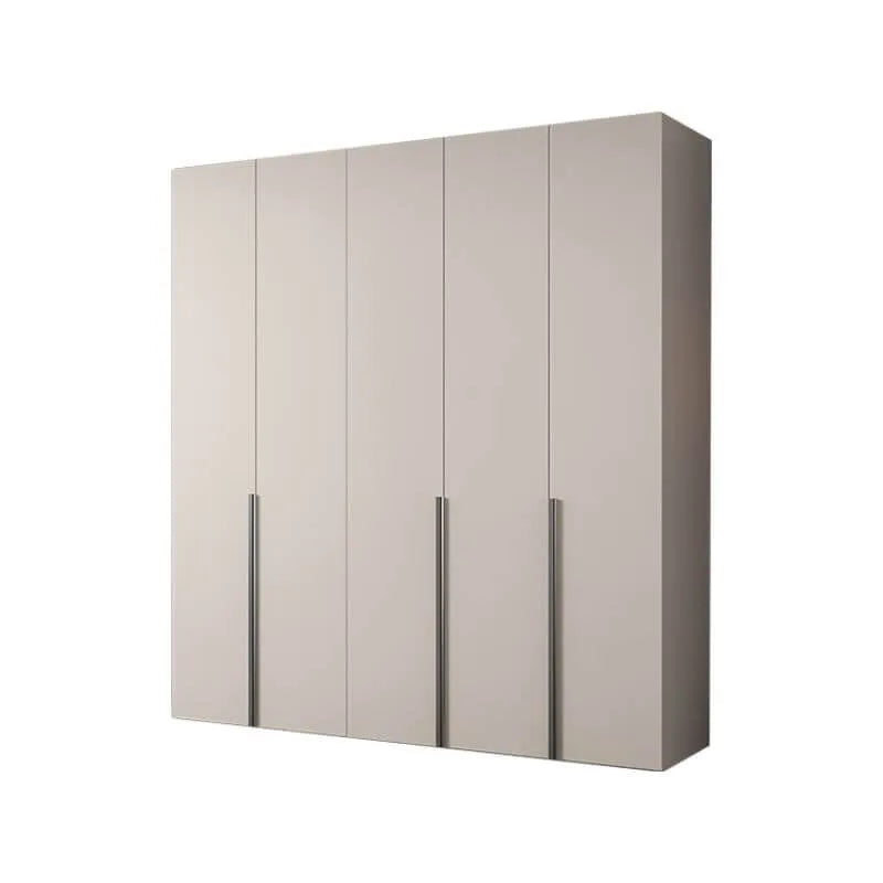 Cream Minimalist Wood Wardrobe Armoire With Soft-Close Storage