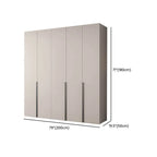 Cream Minimalist Wood Wardrobe Armoire With Soft-Close Storage Dimensions