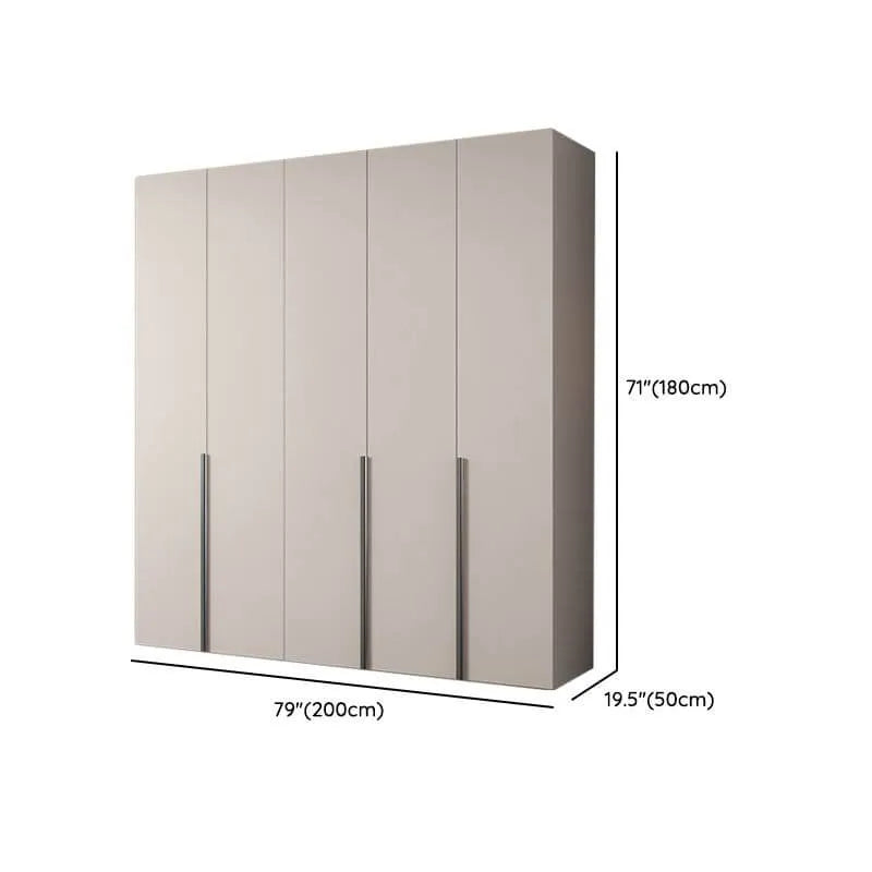 Cream Minimalist Wood Wardrobe Armoire With Soft-Close Storage Dimensions