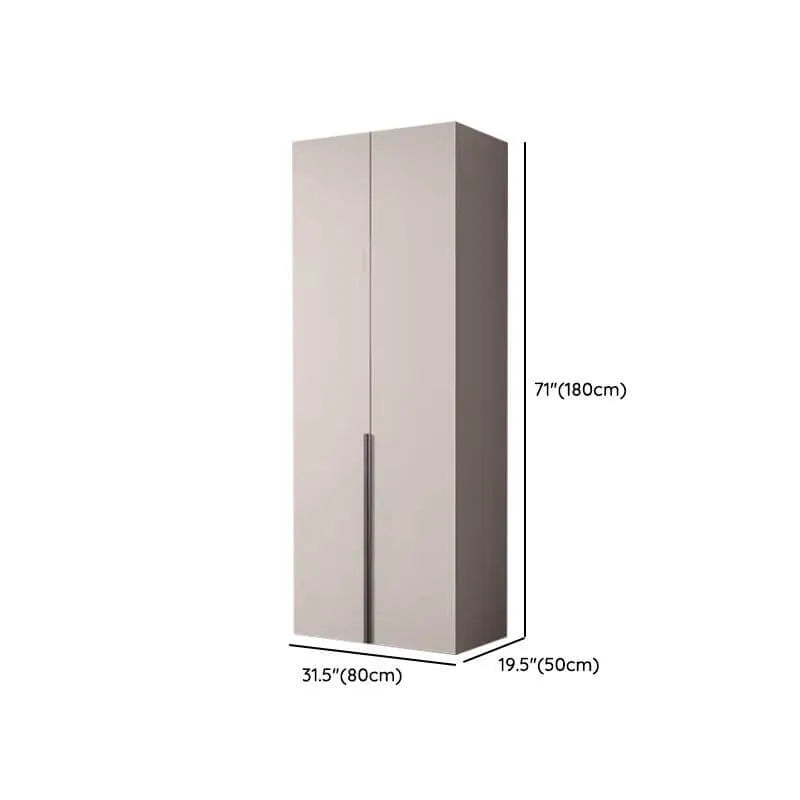 Cream Minimalist Wood Wardrobe Armoire With Soft-Close Storage Dimensions