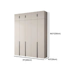 Cream Minimalist Wood Wardrobe Armoire With Soft-Close Storage Dimensions