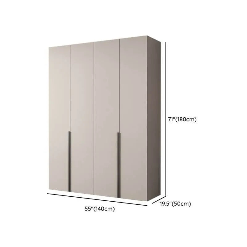 Cream Minimalist Wood Wardrobe Armoire With Soft-Close Storage Dimensions