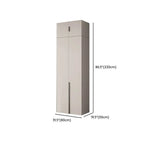 Cream Minimalist Wood Wardrobe Armoire With Soft-Close Storage Dimensions