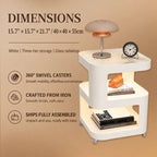 Cream S-Shaped Multifunctional Pet-Friendly Nightstand Side Table