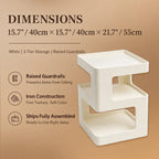 Cream S-Shaped Multifunctional Pet-Friendly Nightstand Side Table