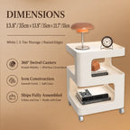 Cream S-Shaped Multifunctional Pet-Friendly Nightstand Side Table