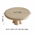 Cream Stone-Look Nested Coffee Table Set With Sculptural Bases