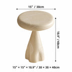 Cream Stone-Look Nested Coffee Table Set With Sculptural Bases