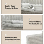 Cream Textured Modular Play Sofa for Kids, Stackable Lounge Series