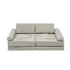 Cream Textured Modular Play Sofa for Kids, Stackable Lounge Series