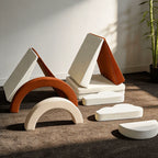 Cream-Tone Modular Play Sofa With Arch Cushions and Buildable Lounge Layouts
