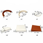 Cream-Tone Modular Play Sofa With Arch Cushions and Buildable Lounge Layouts Dimensions