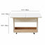 Cream White Extendable Coffee Table With Storage, Casters and Rounded Wood Design Dimensions