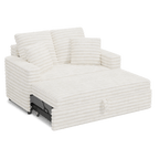 Creamy Sofa Bed with Adjustable Recline – Stylish Comfort