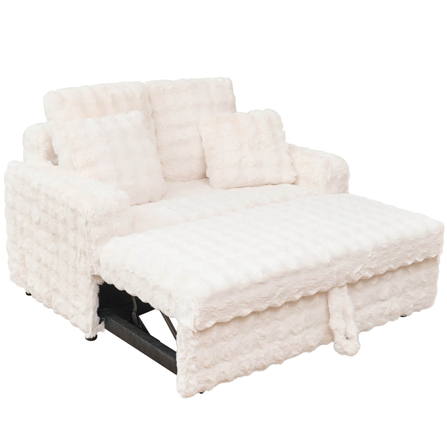 Creamy Sofa Bed with Adjustable Recline – Stylish Comfort