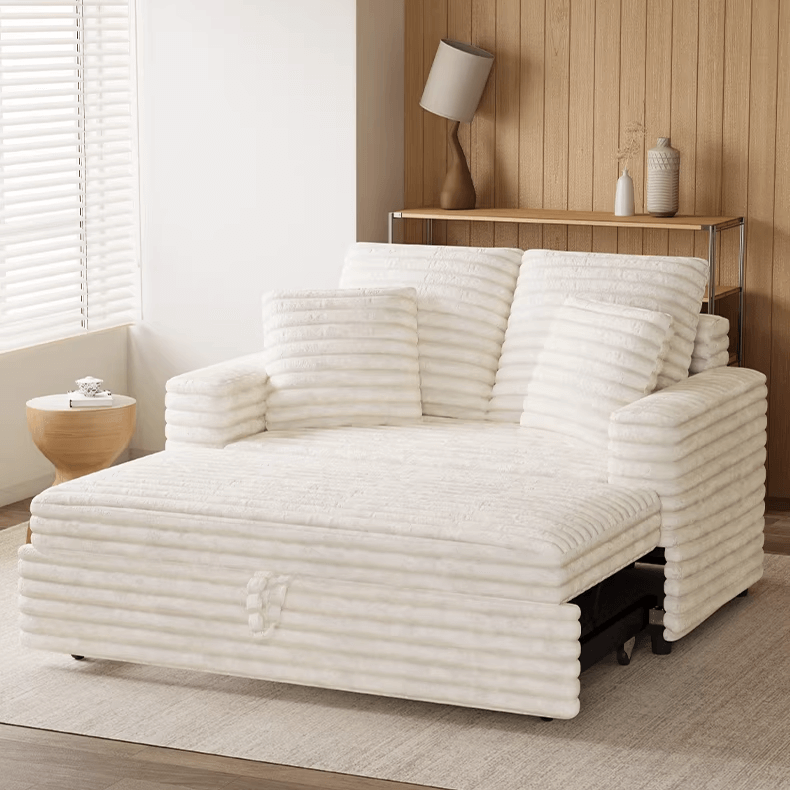 Creamy Sofa Bed with Adjustable Recline – Stylish Comfort Main Product Image Main image