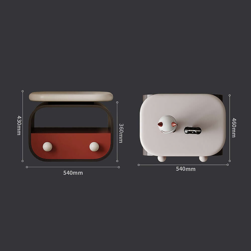 Creative Modern Side Table with Unique Color Contrast Dimensions