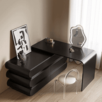 Creative Retractable Dressing Table with Storage - Black/White