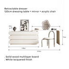 Creative Retractable Dressing Table with Storage - Black/White