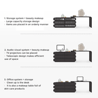 Creative Retractable Dressing Table with Storage - Black/White