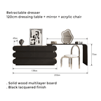 Creative Retractable Dressing Table with Storage - Black/White