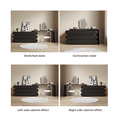 Creative Retractable Dressing Table with Storage - Black/White