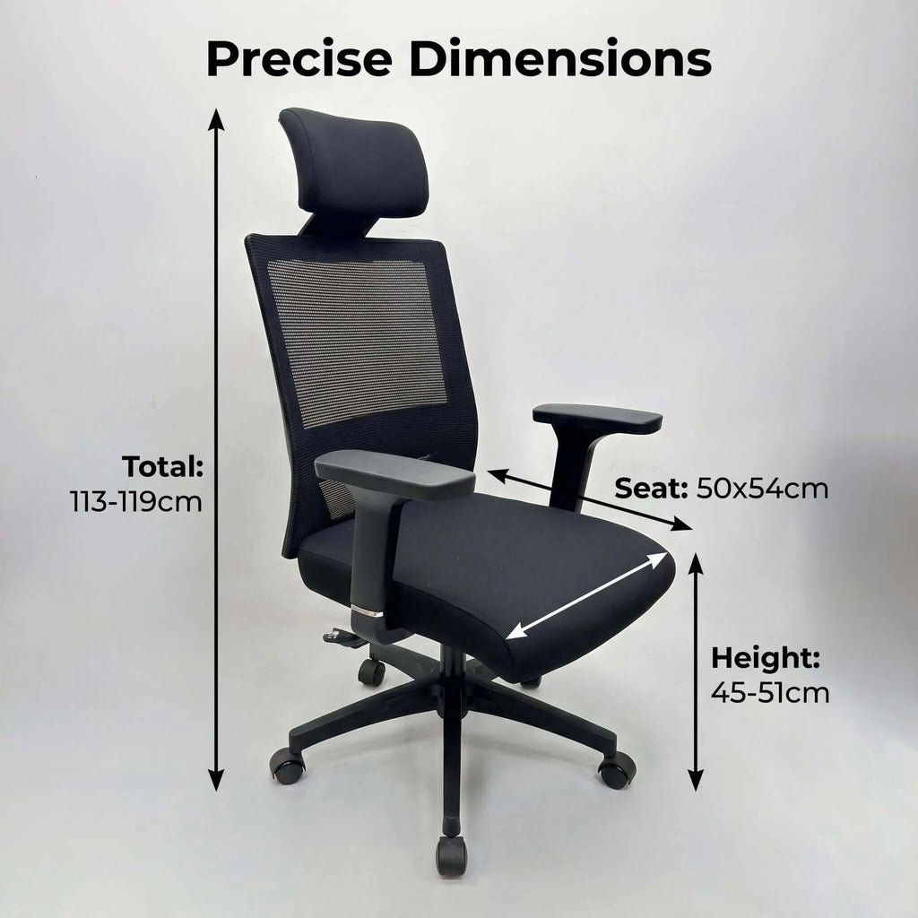 Crest Ergonomic Mesh Office Chair with Adjustable Headrest