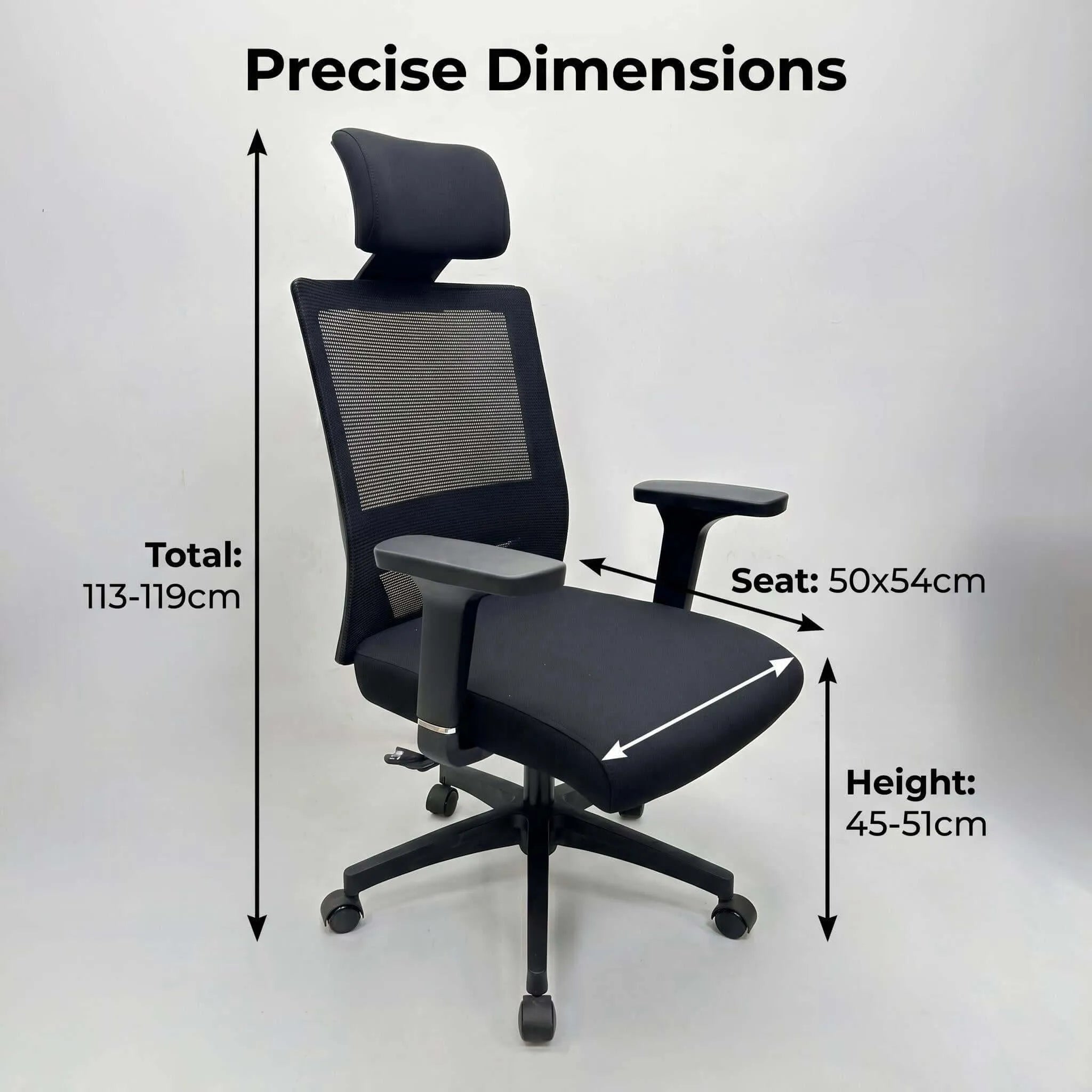 Crest Ergonomic Mesh Office Chair with Adjustable Headrest