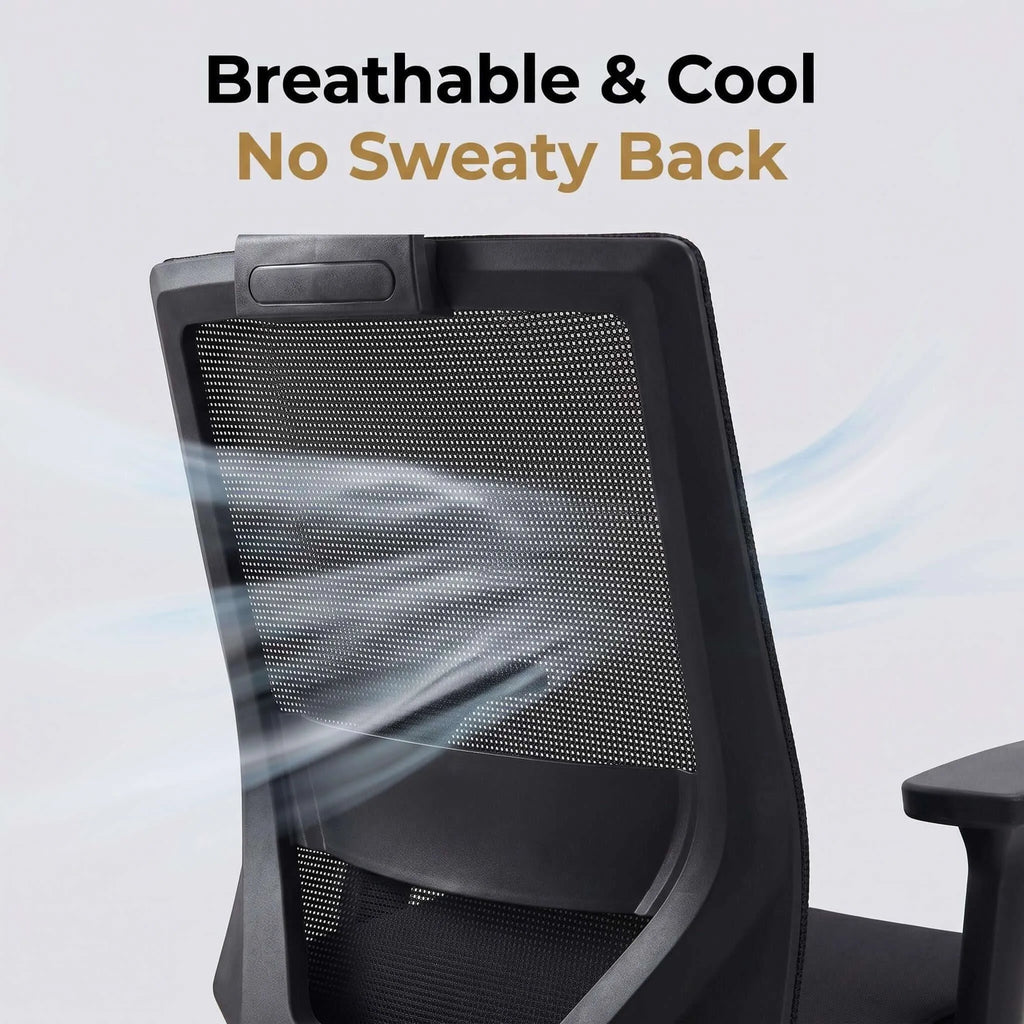 Crest Ergonomic Mesh Office Chair with Adjustable Headrest