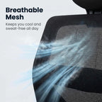 Crest Ergonomic Mesh Office Chair with Adjustable Headrest