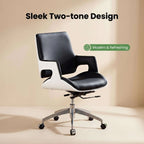 Crown Modern Ergonomic Office Chair with Faux or Genuine Leather Upholstery