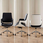 Crown Modern Ergonomic Office Chair with Faux or Genuine Leather Upholstery