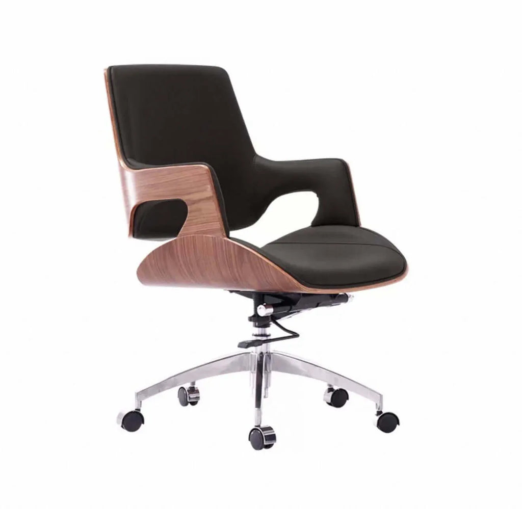 Crown Modern Ergonomic Office Chair with Faux or Genuine Leather Upholstery