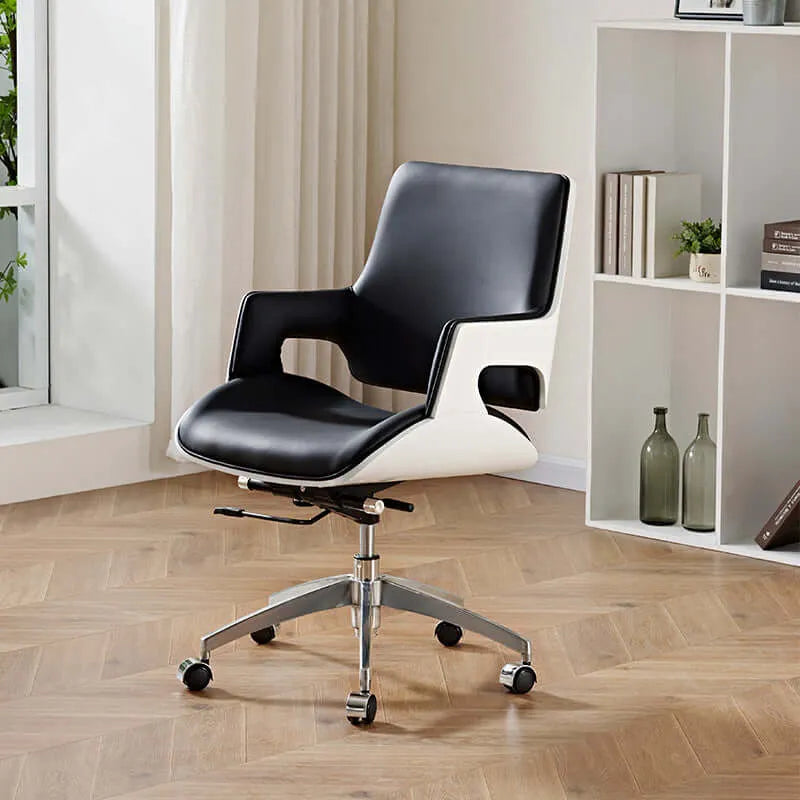 Crown Modern Ergonomic Office Chair with Faux or Genuine Leather Upholstery